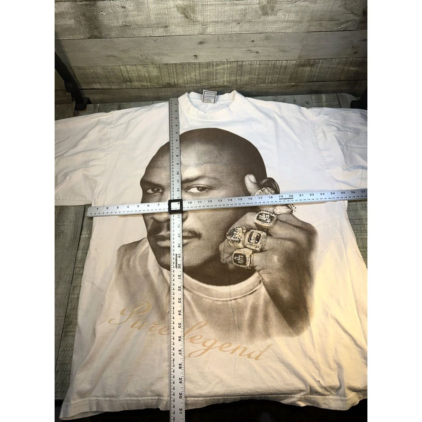 Jordan Brand VINTAGE Michael Jordan Pure Legend T-Shirt 2XL Rings Graphic City Cotton Tee Mens White Size US XXL / EU 58 / 5 - 4 Thumbnail