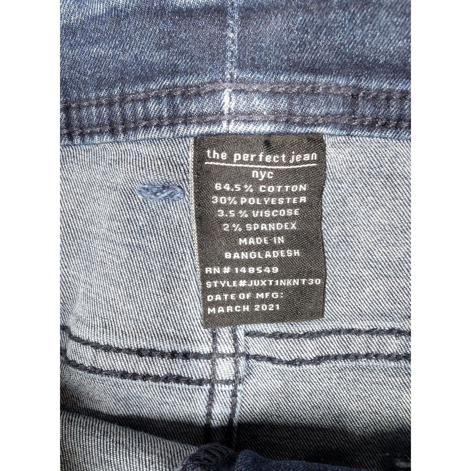 Denime The Perfect Jean NYC Jeans Mens 42x30 Blue Slim Fit Tapered Stretch Denim Pants Size US 42 / EU 58 - 6 Thumbnail