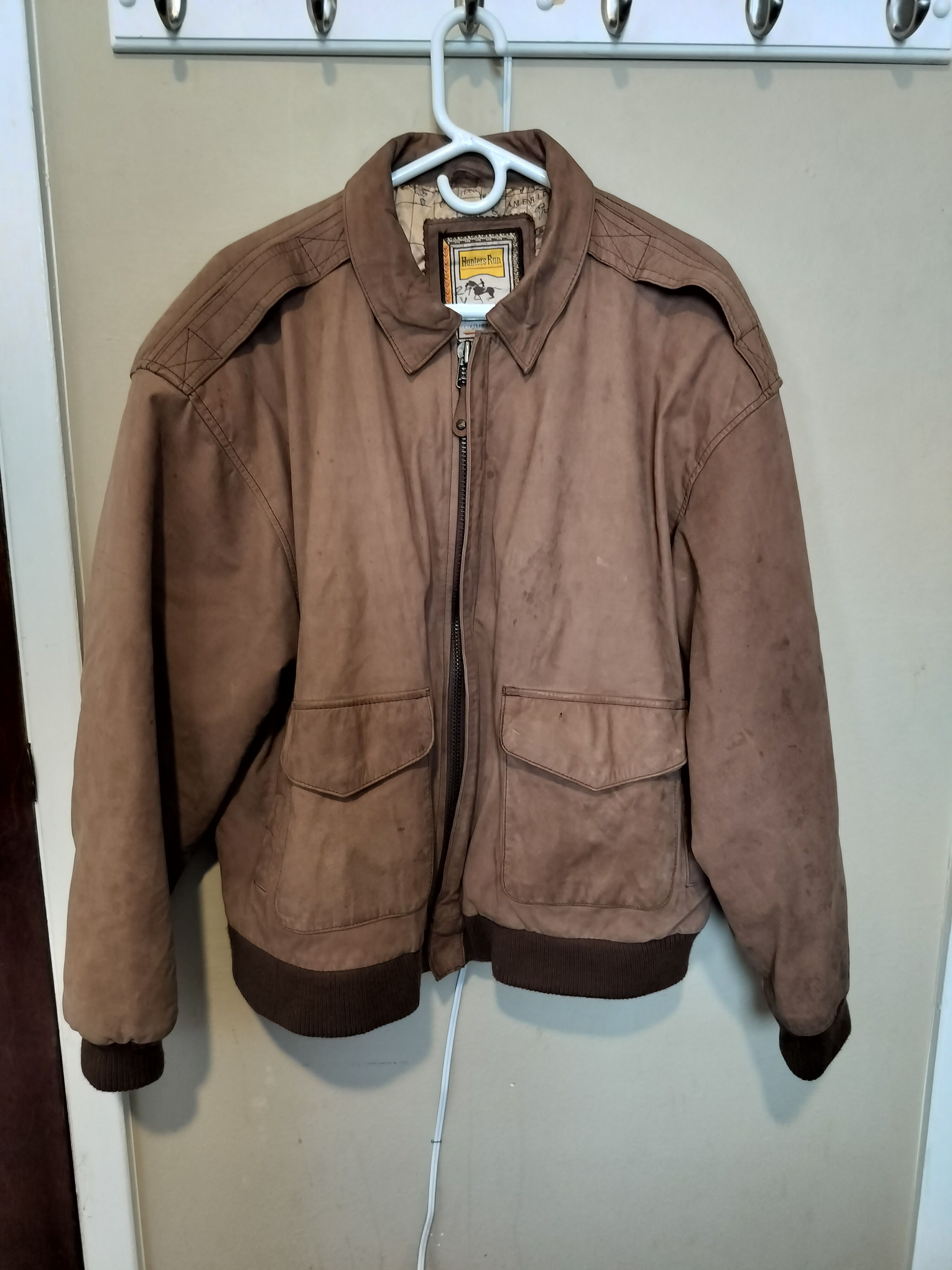 Other Hunters Run Suede Leather Bomber Jacket Size L Size US L / EU 52-54 / 3 - 1 Thumbnail