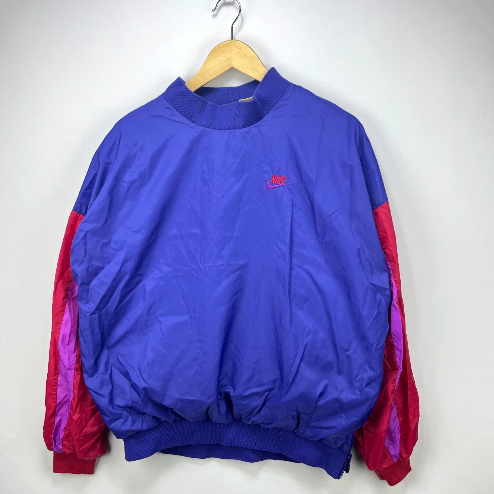 Nike VINTAGE Nike Windbreaker Jacket XL Men Purple 90s 80s "Pullover" Thermal Nylon Windbreaker Size US XL / EU 56 / 4 - 2 Thumbnail