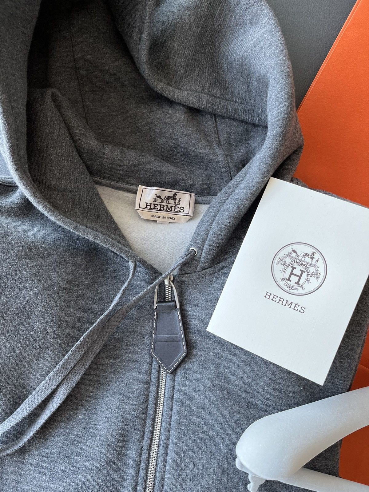 Super Runway Brand New Cashmere and Leather Hooded Sweater