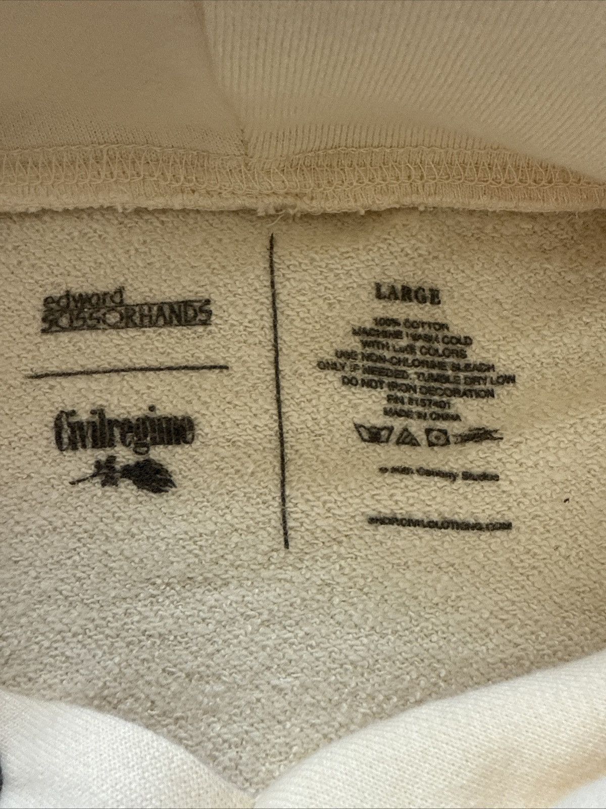 Civil Regime Edward Scissorhands x Civil Regime Hoodie Cream Size L Size US L / EU 52-54 / 3 - 4 Thumbnail