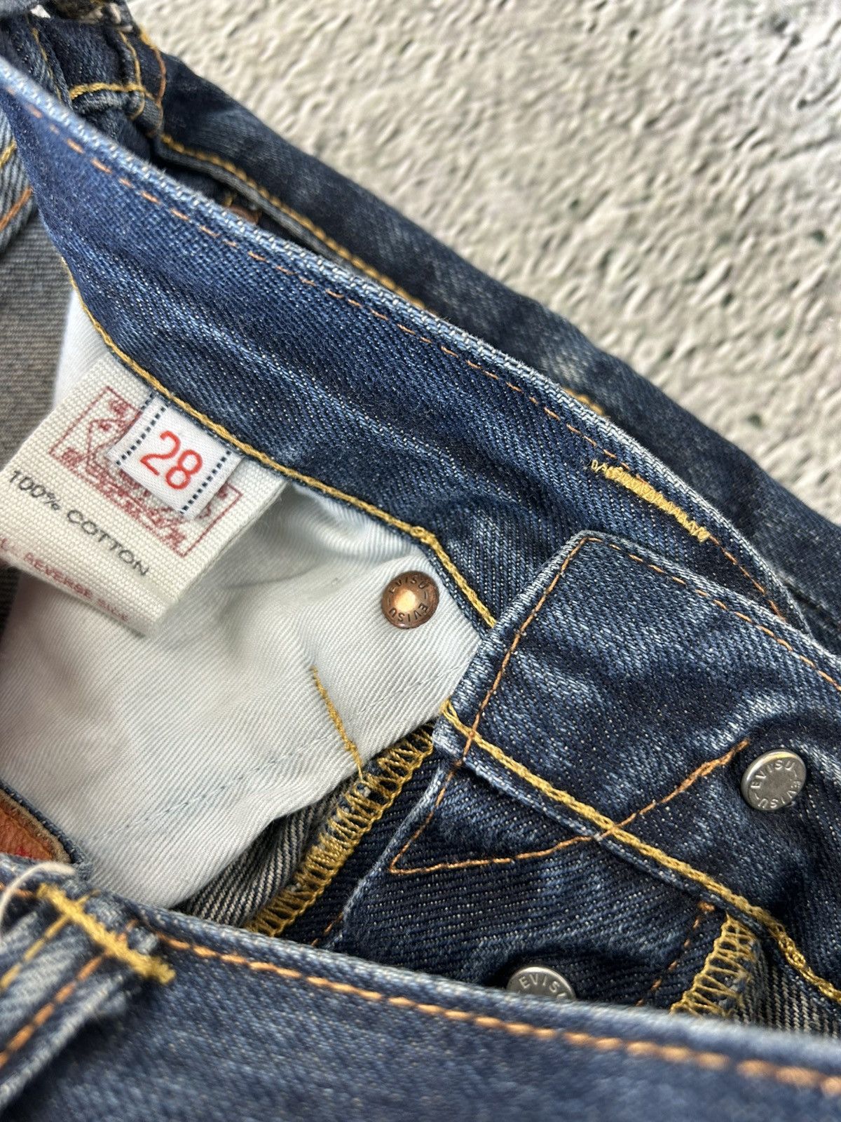 Evisu Evisu jeans daicock big logo gold selvedge denim Japan Size US 28 / EU 44 - 9 Thumbnail