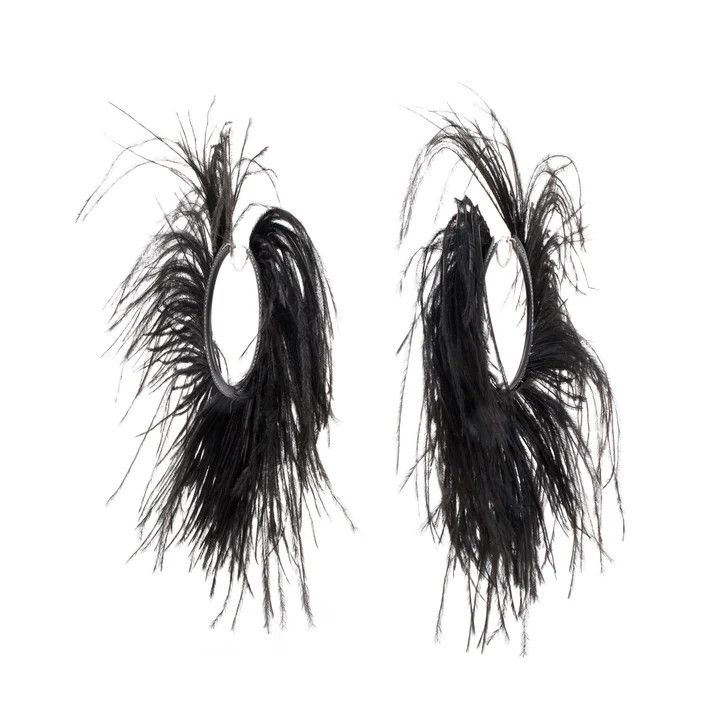 Loewe o1tko10125 Size: OS / Feather Earrings in Black Size ONE SIZE - 2 Thumbnail