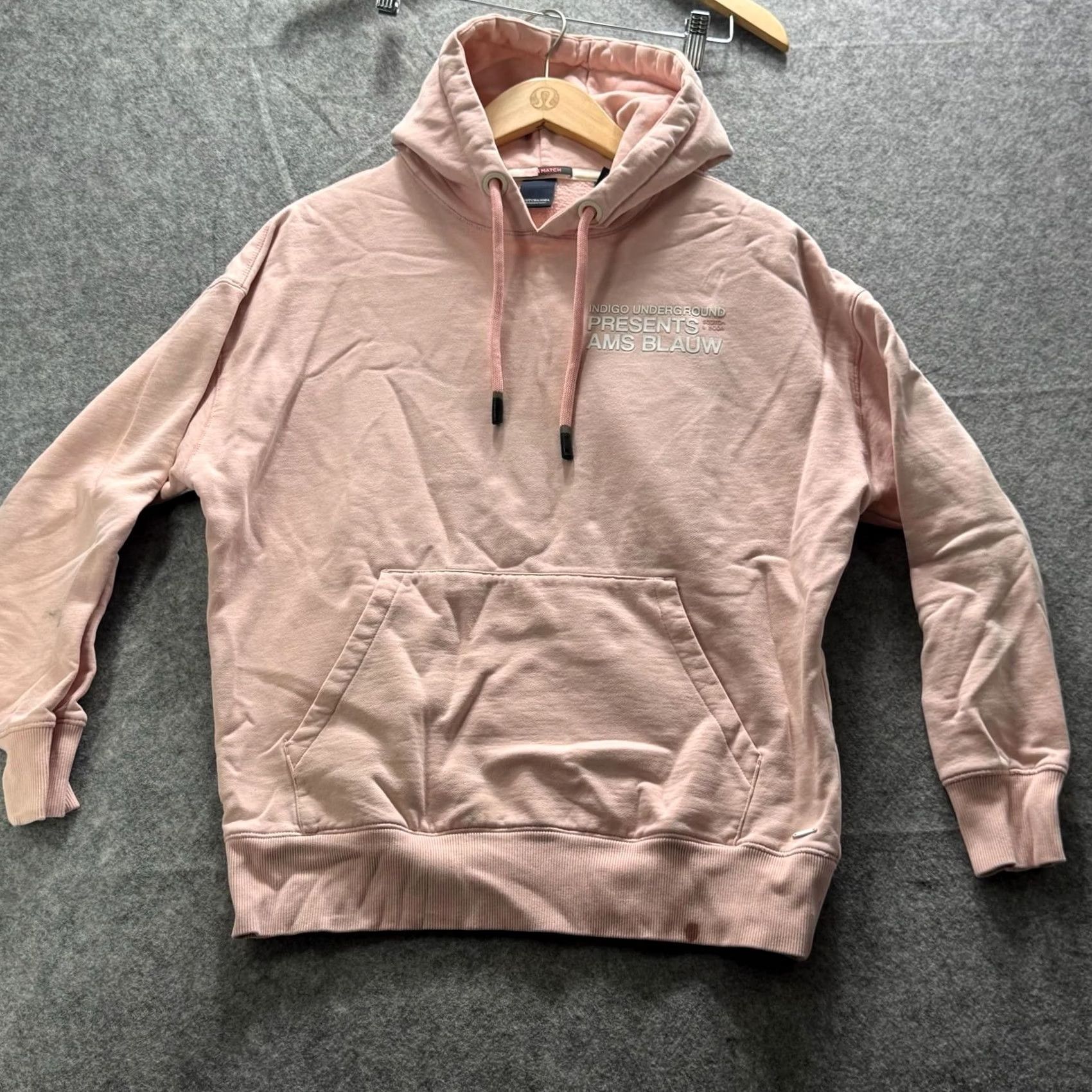 Scotch & Soda Scotch & Soda Hoodie Mens XS Pink Indigo Underground Ams Blauw Graphic Pullover Size US XS / EU 42 / 0 - 2 Thumbnail