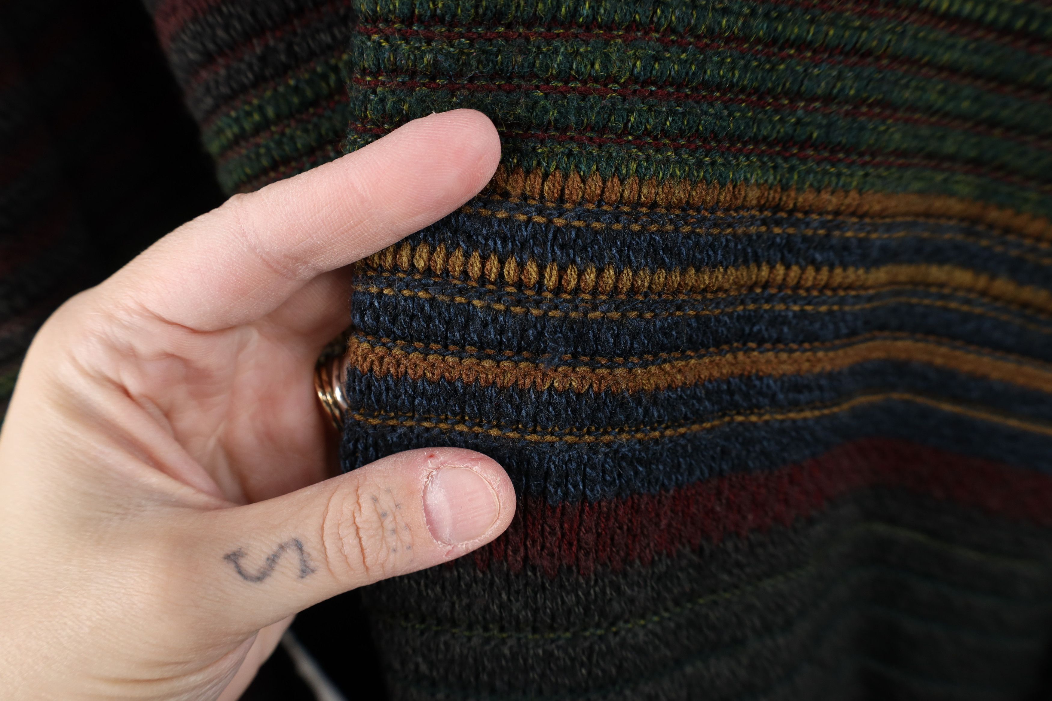 Vintage Vintage 90s Streetwear Striped Ribbed Knit Crewneck Sweater Size US XL / EU 56 / 4 - 4 Thumbnail