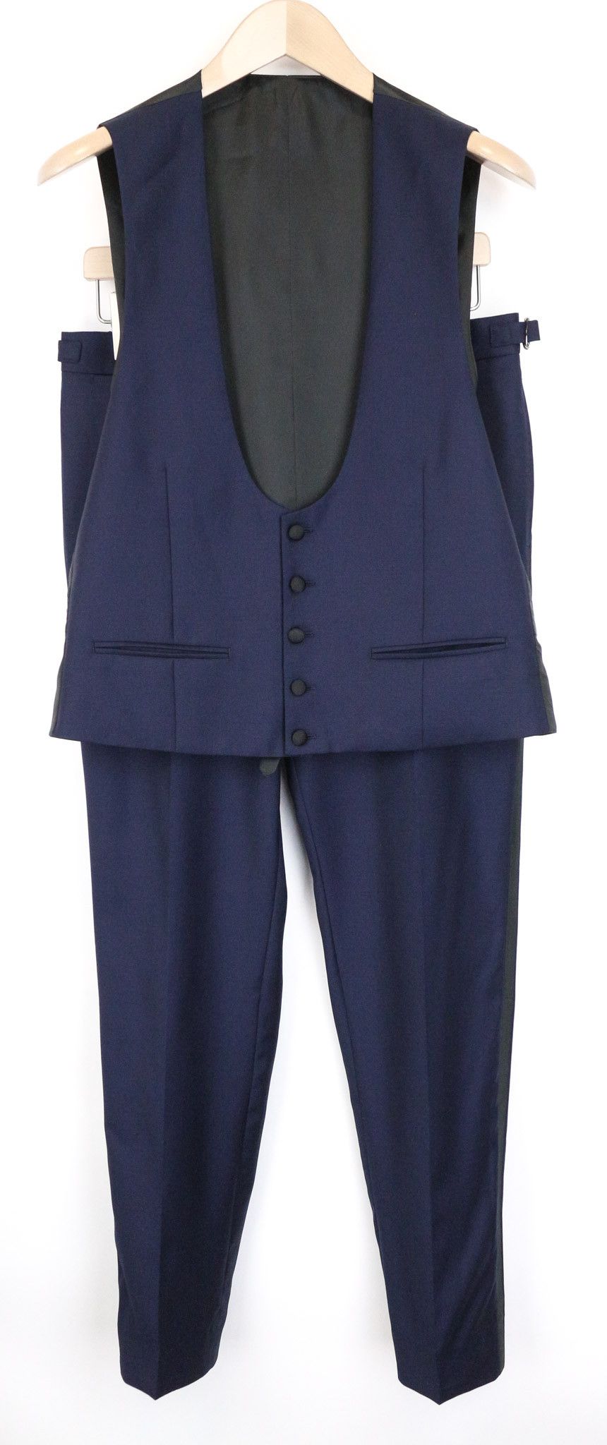U-NECK UK38R Wool Blue 2 Piece Suit 75760