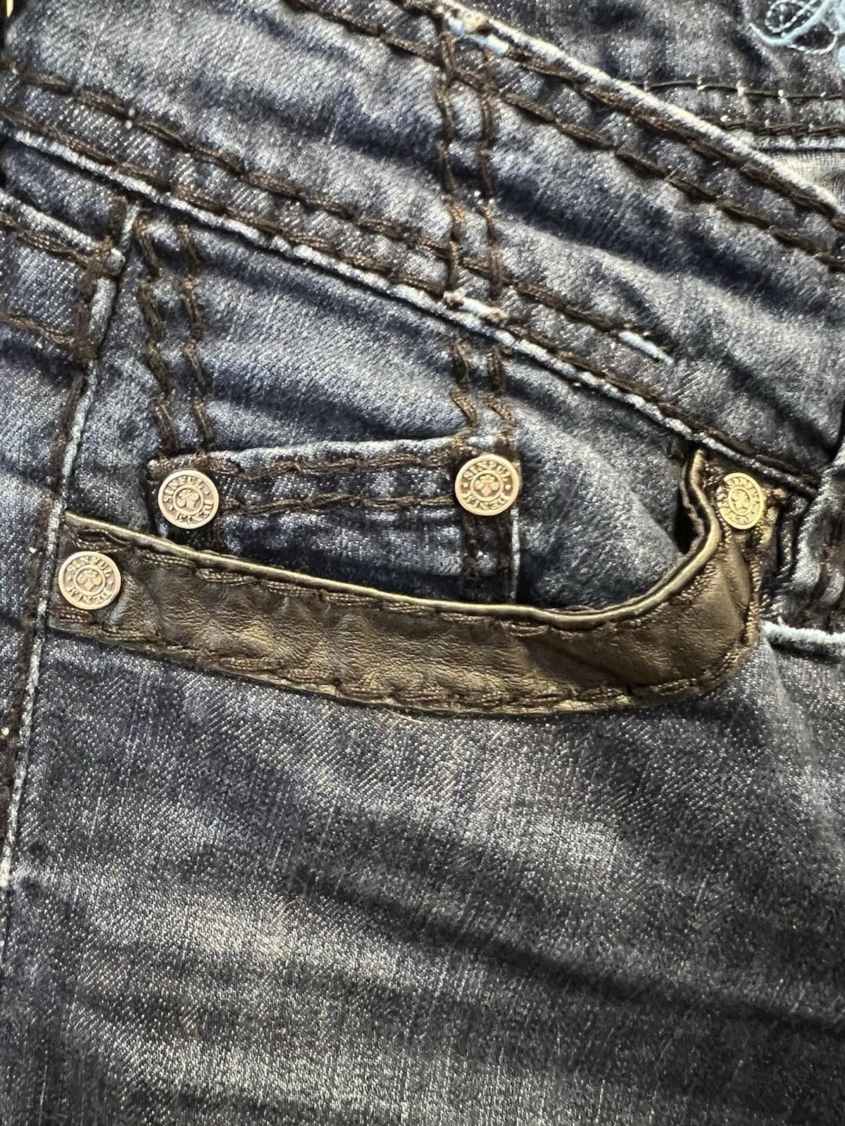 Other Sinful Blue Jeans Size 27 Semi-Flare Stretch Y2K Style Size 27" / US 4 / IT 40 - 5 Thumbnail