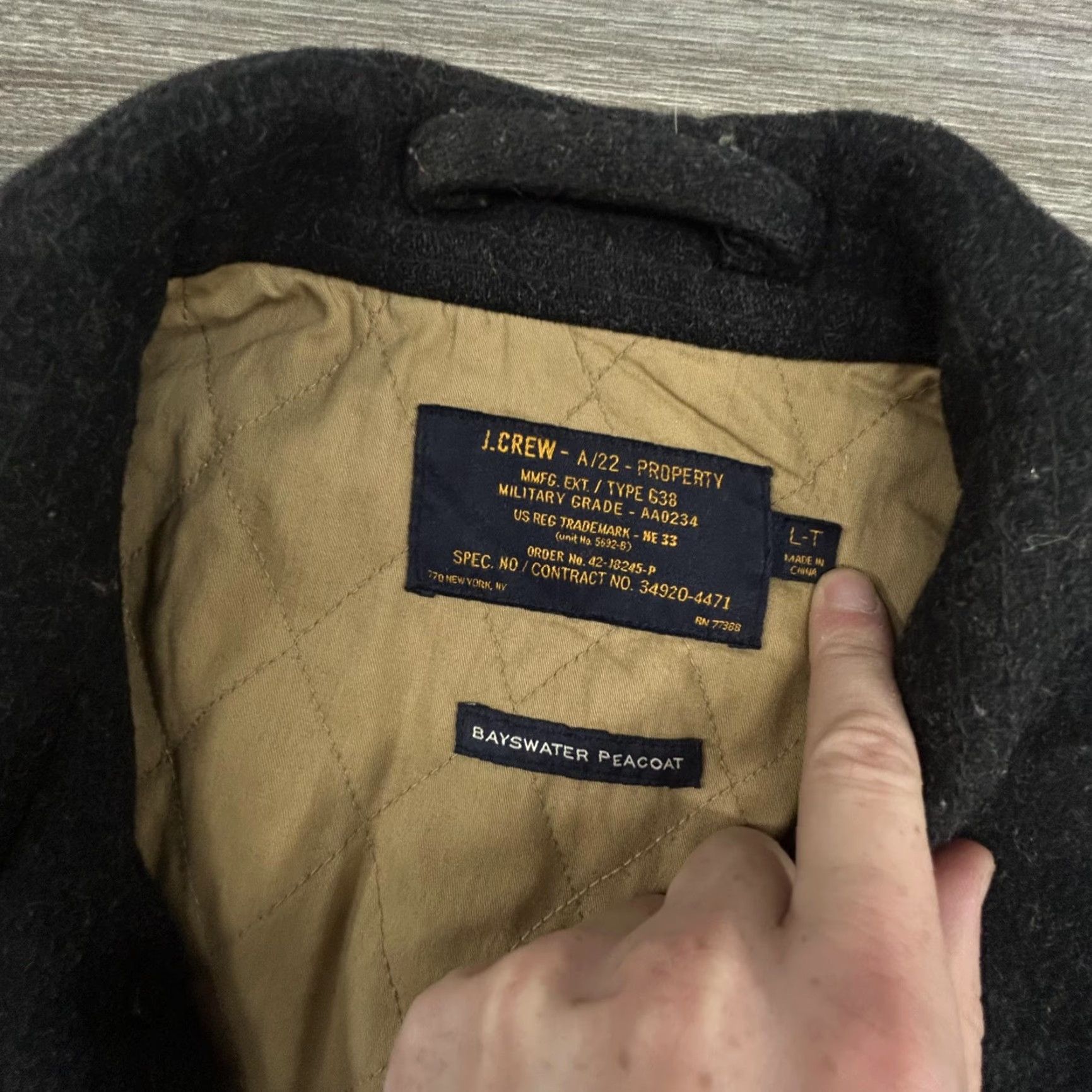 J.Crew VINTAGE J.CREW Bayswater Peacoat Coat Mens LT Black Wool Double Breasted Button Pockets Insulated Lined Navy Nautical 90s Size US L / EU 52-54 / 3 - 5 Thumbnail