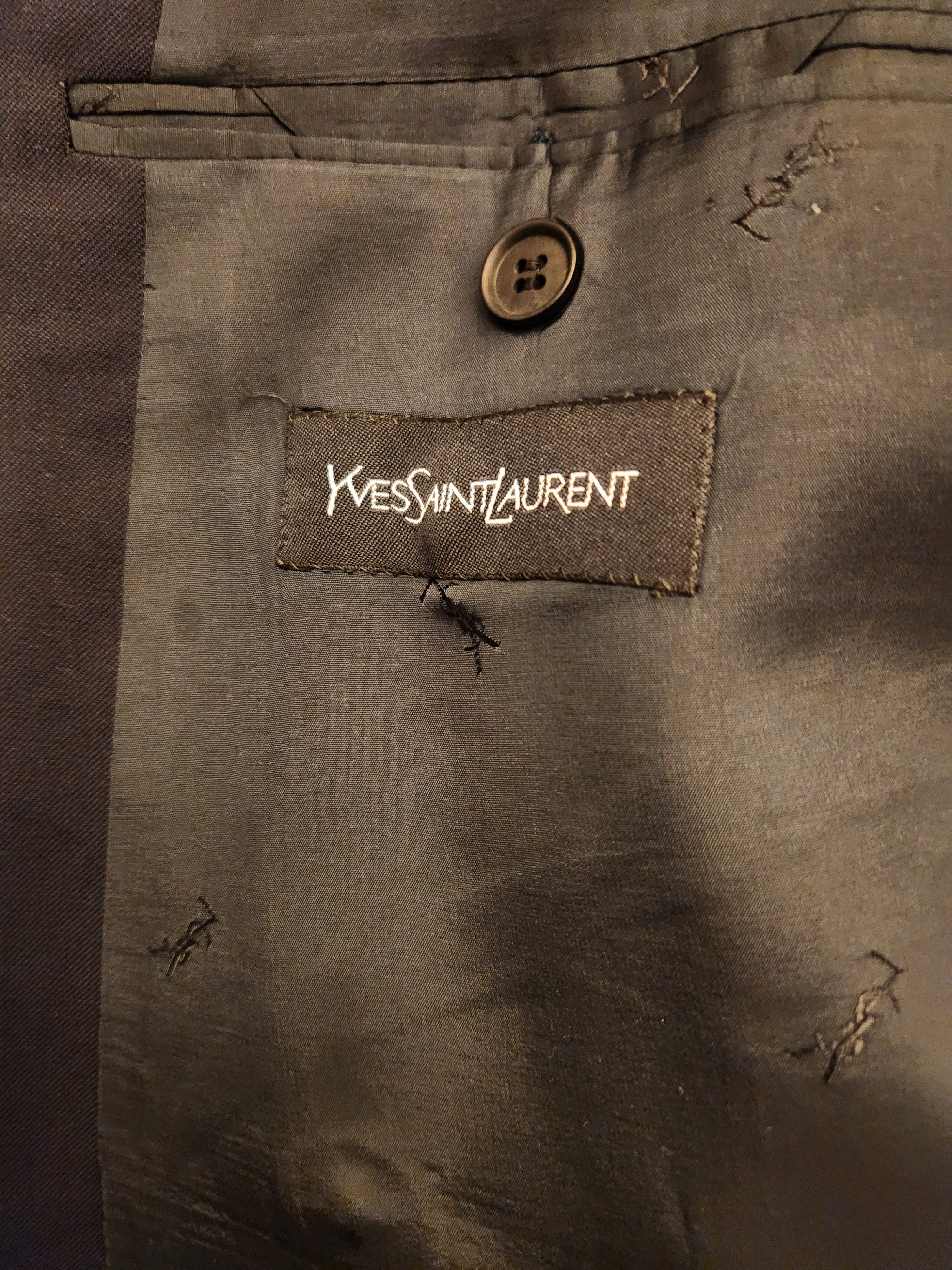 Yves Saint Laurent 100% Wool Double Breast Blue Blazer Size 42R - 5 Thumbnail