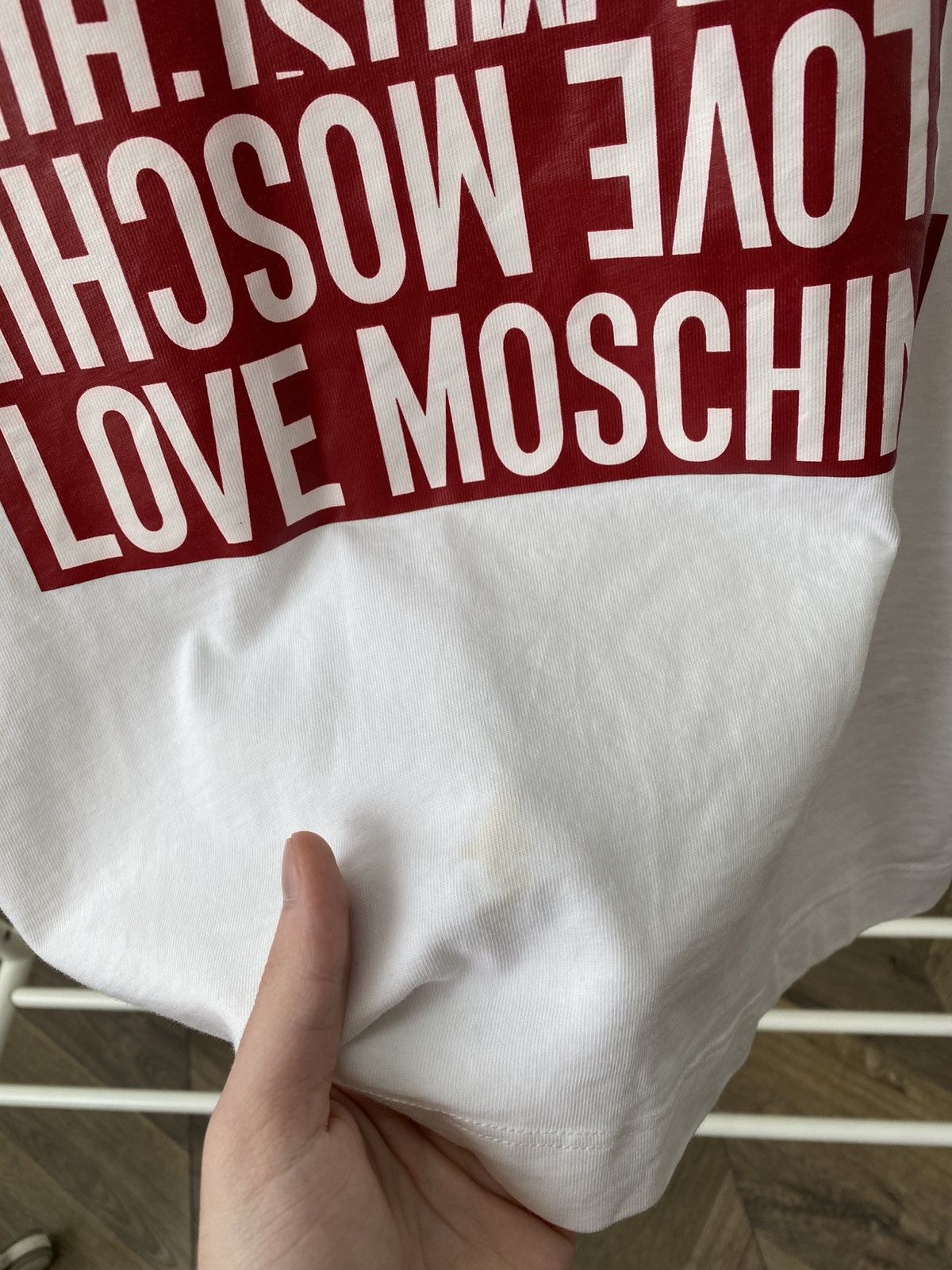Moschino × Vintage Vintage Love Moschino Printed White T-shirt Size US L / EU 52-54 / 3 - 7 Thumbnail