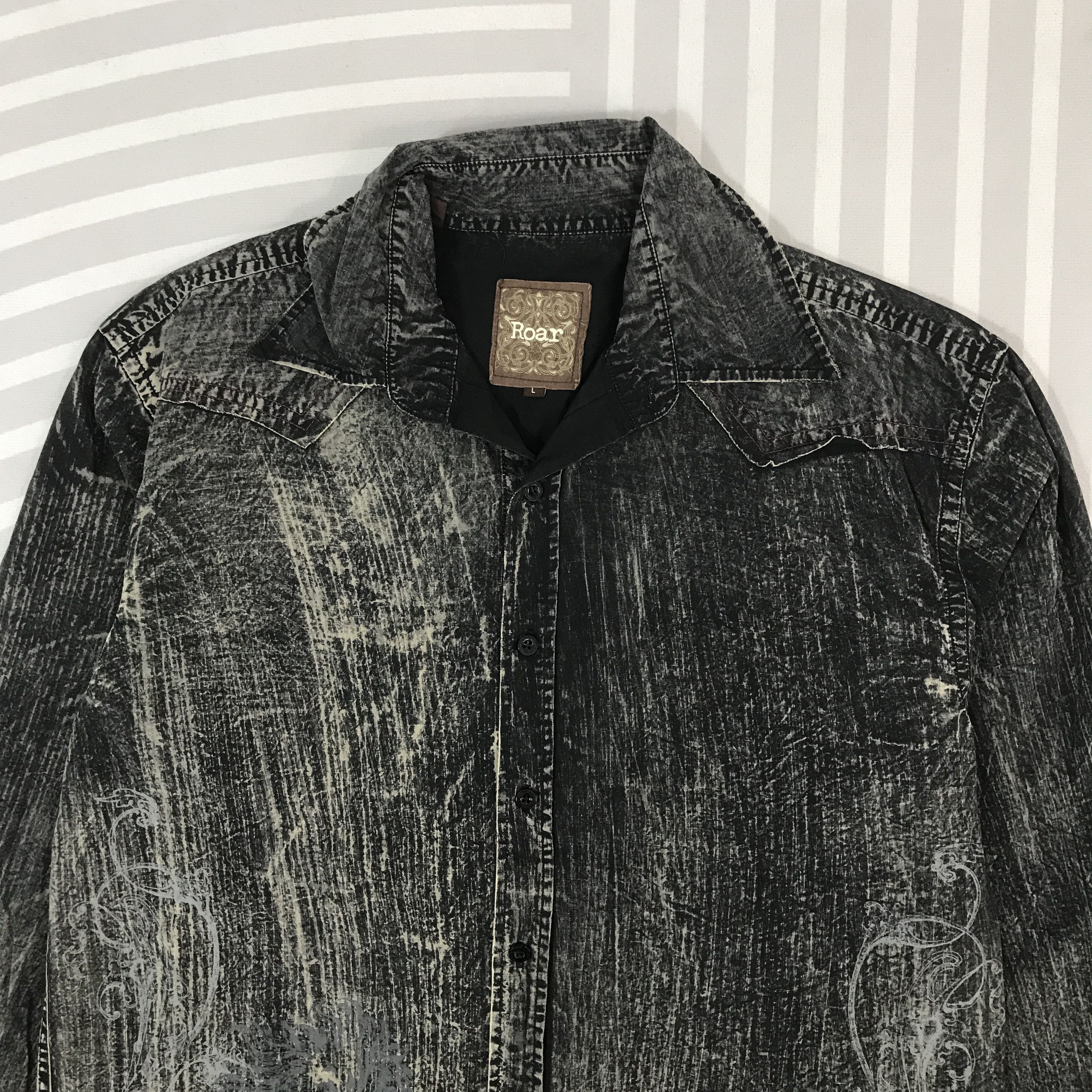 Japanese Brand × Roar × Vintage Vintage Roar Black Punk style Button Up shirt Size US L / EU 52-54 / 3 - 2 Thumbnail