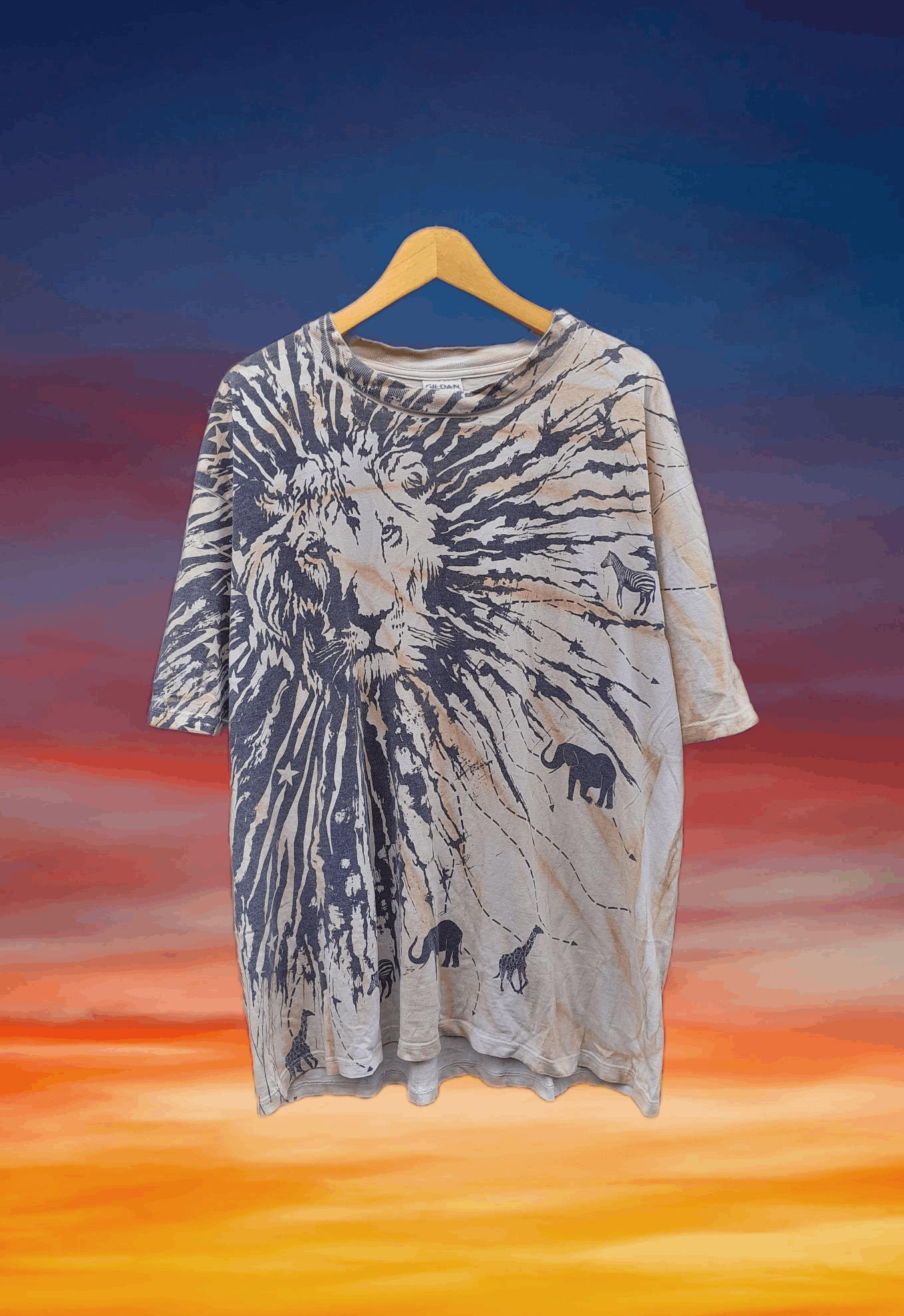 image of Print All Over Me x Rap Tees Very Vintage 90's Lion King All Over Print T-Shirt, Men's (Size XL)