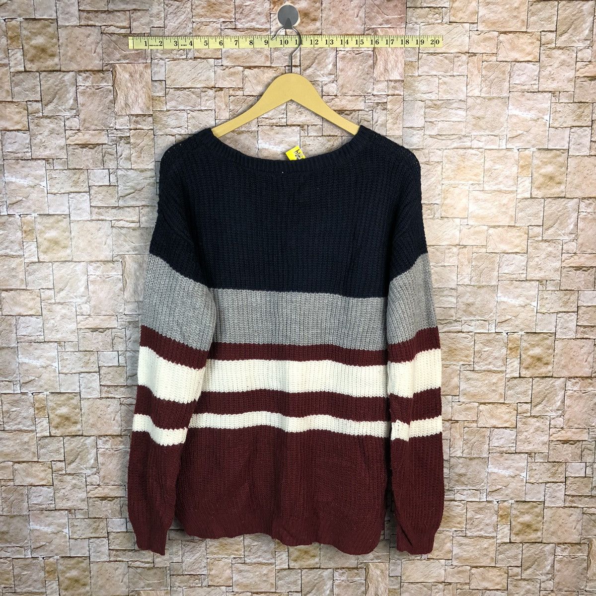 Homespun Knitwear One Way Stripe Dark Blue Knitwear #A394 Size M / US 6-8 / IT 42-44 - 12 Thumbnail