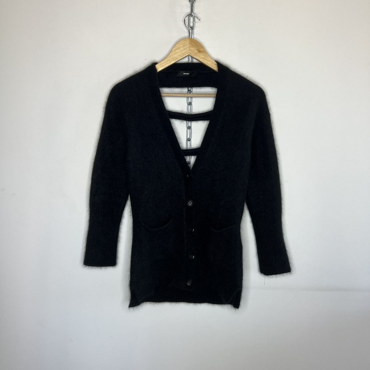 🔥LASTDROP🔥Diesel Angora Mesh Distressed Web Knitted Cardigan