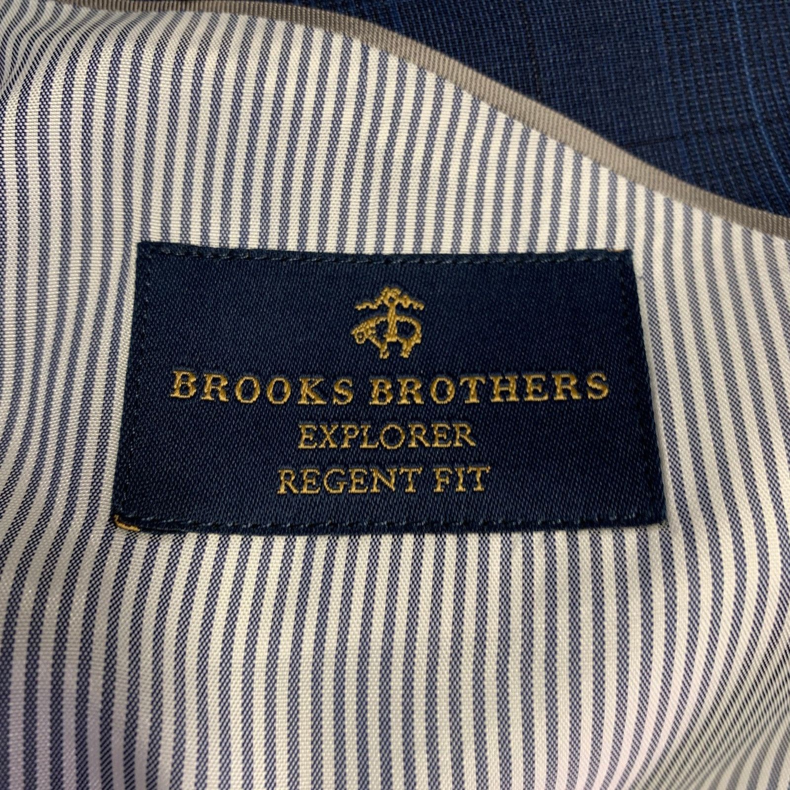 Brooks Brothers Size 48 Navy Blue Plaid Wool Blend Regent Fit Sport Coat Size 48R - 6 Thumbnail