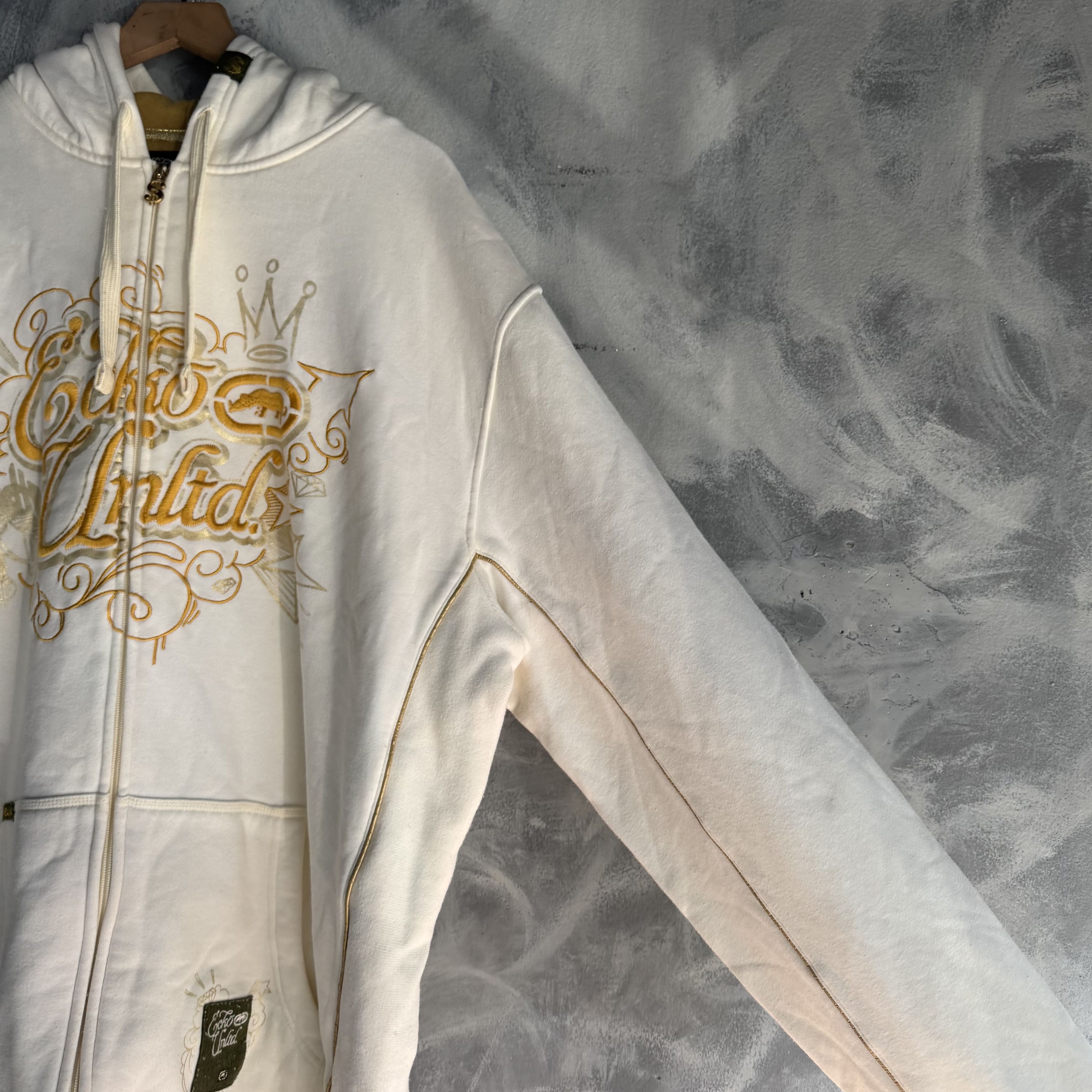 Ecko Unltd. Vintage Ecko Unltd Hoodie Mens 2XL White Gold Sweatshirt Size US XL / EU 56 / 4 - 5 Thumbnail