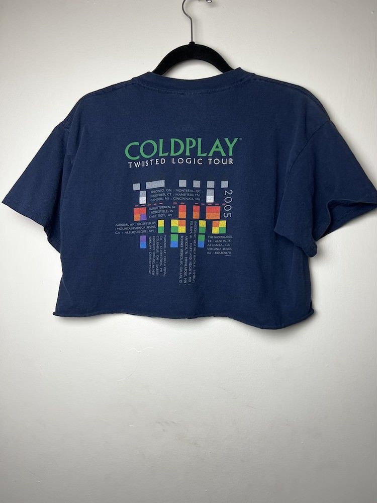 Band Tees Vintage 2005 Coldplay Twisted Logic Tour Cut Off Crop Top Size M / US 6-8 / IT 42-44 - 6 Thumbnail