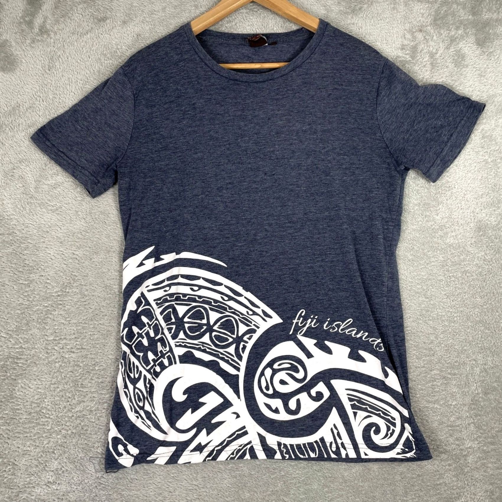 Vintage Fiji Islands Shirt Mens M Blue Tribal Graphic Polynesian Souvenir Tee Size US M / EU 48-50 / 2 - 2 Thumbnail