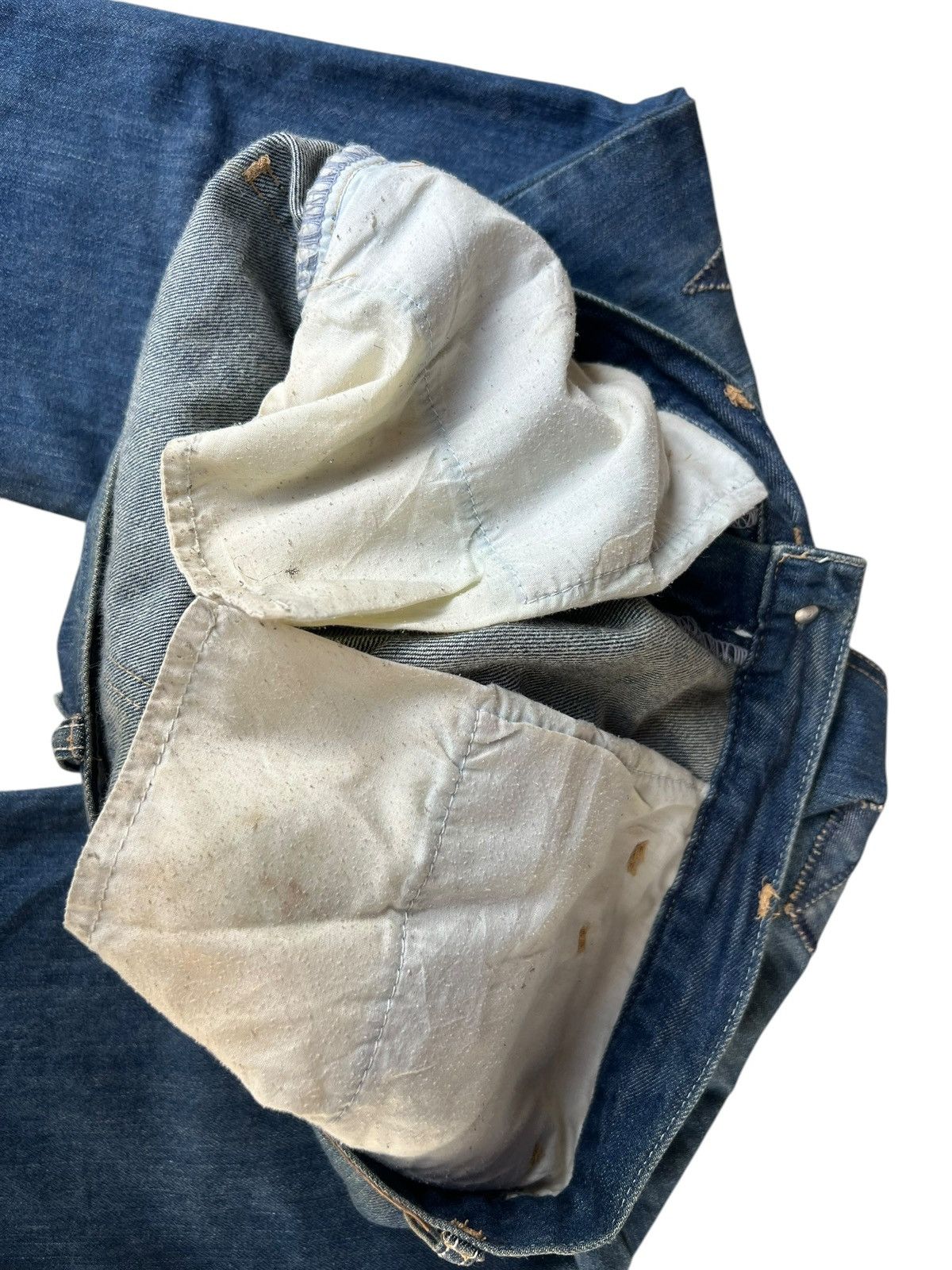 Issey Miyake Dirty Mud Stains Denim Ne-net Drop Crotch Patchwork Jeans Size US 32 / EU 48 - 22 Thumbnail