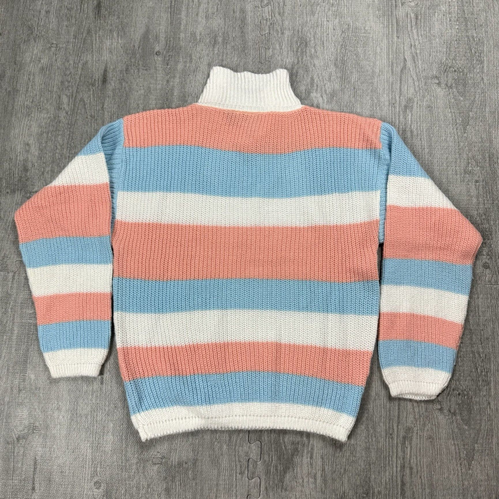 Vintage VINTAGE 70s 80s Women's Pastel Striped Collared Sweater All Seasons Knit Size M Size M / US 6-8 / IT 42-44 - 6 Thumbnail