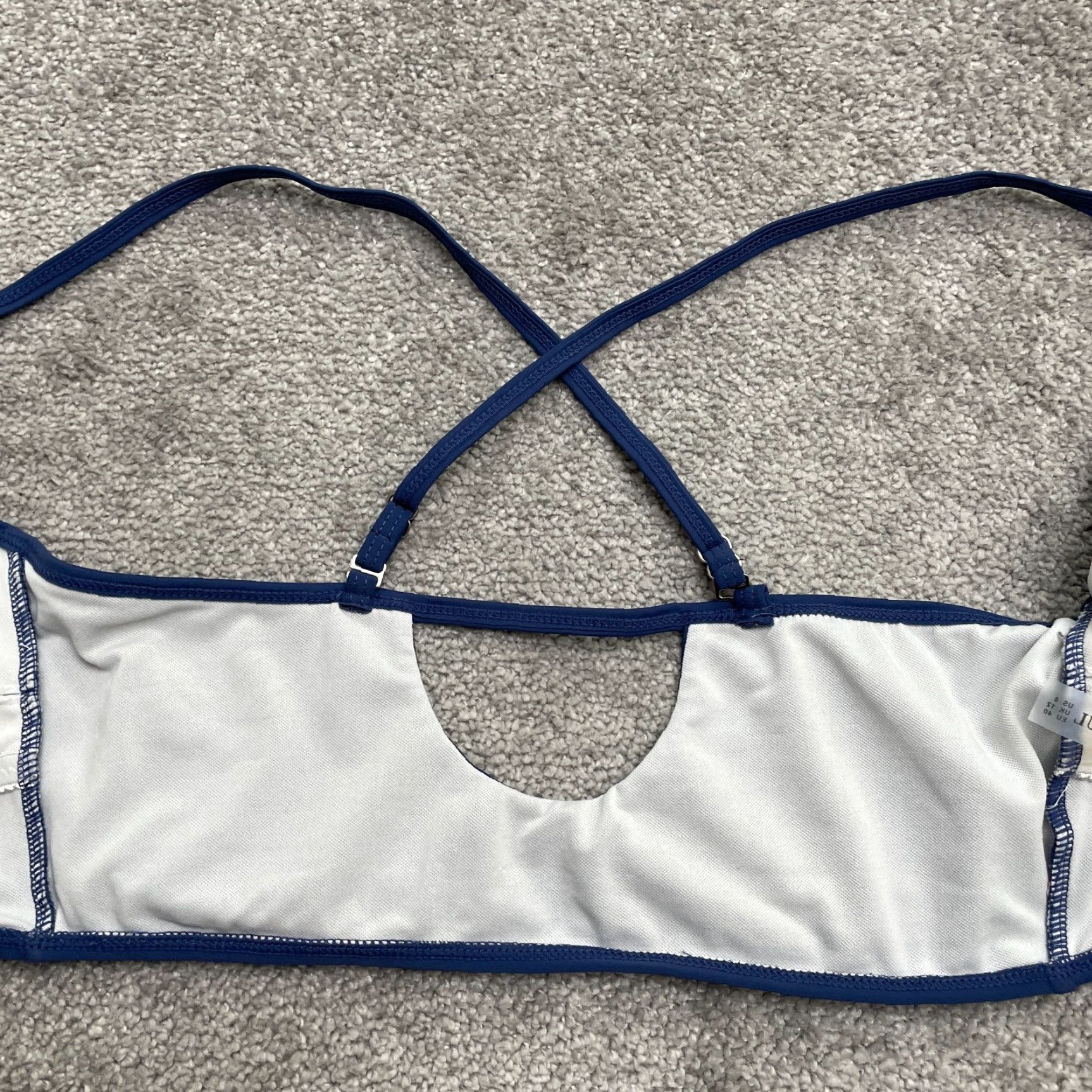 ZAFUL Zaful BikiniTop Adult 8 Blue Crossback Tie Front Racerback Beach Women Size M / US 6-8 / IT 42-44 - 3 Thumbnail