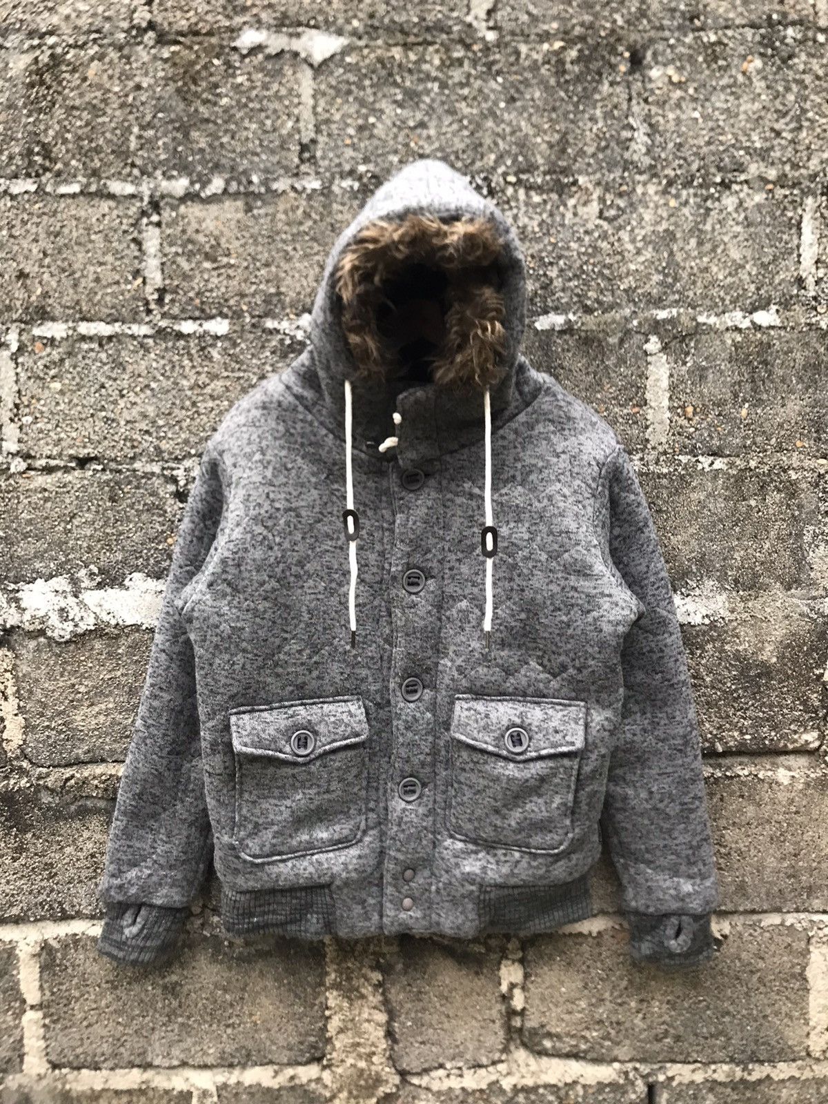 Billabong 🔥Vintage Y2K Billabong Button Fur Hoodie Jacket Size US M / EU 48-50 / 2 - 1 Thumbnail