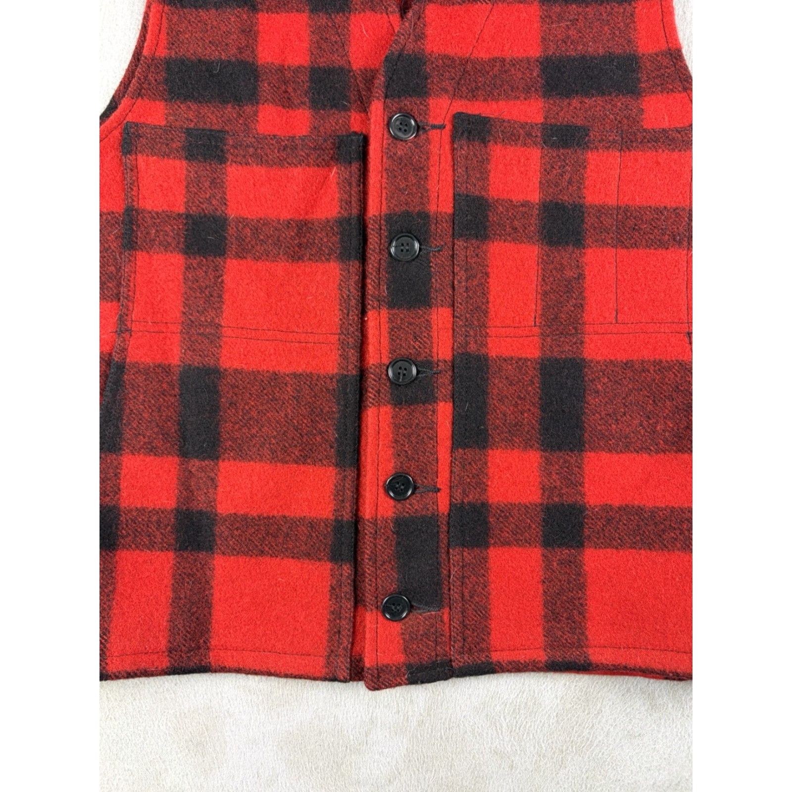 Filson VINTAGE Filson Mackinaw Wool Vest Mens 42 Red Plaid USA Made Wool Style Vest Size US XS / EU 42 / 0 - 2 Thumbnail
