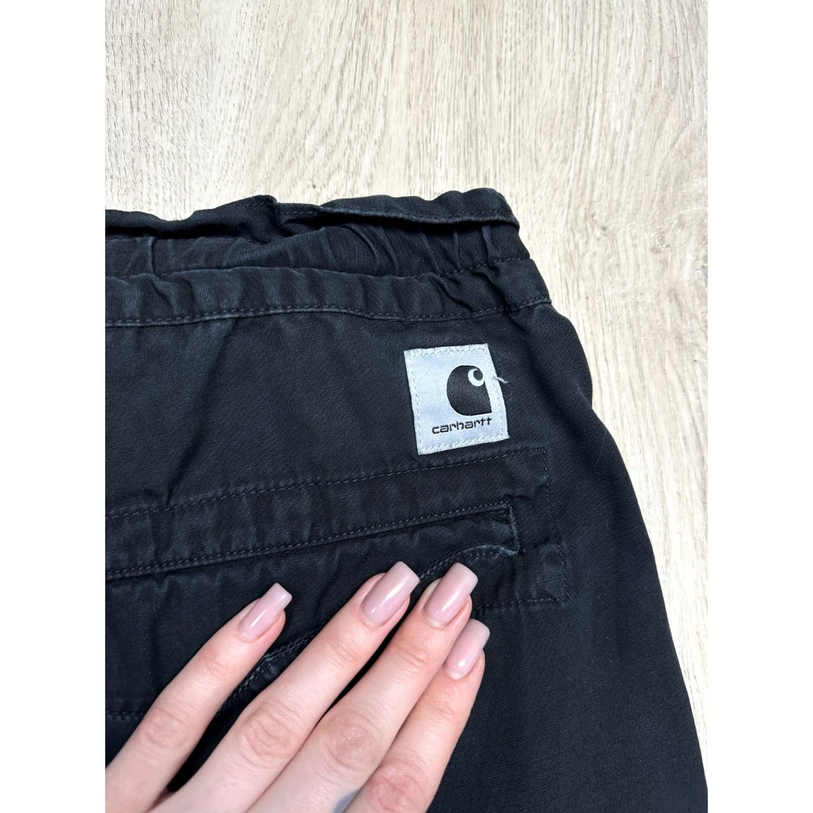 Carhartt Wip Carhartt WIP Mens Denver Cargo Jogger Pants L Black Cotton Cargo Pocket Denim Size US 33 - 3 Thumbnail