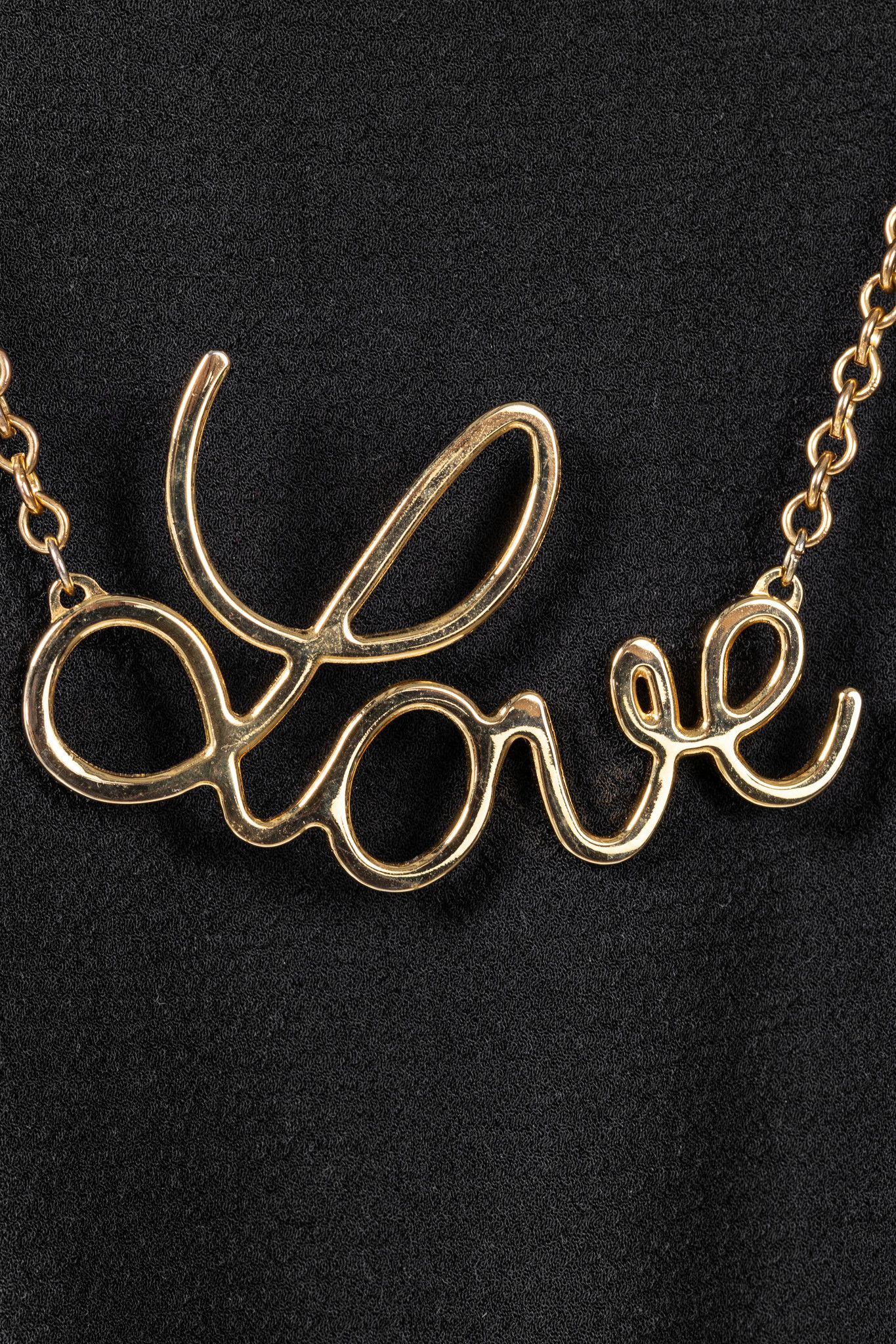 Love Moschino Love Moschino Black Crepe "Love"-Necklace Mini Dress Size S / US 4 / IT 40 - 5 Thumbnail