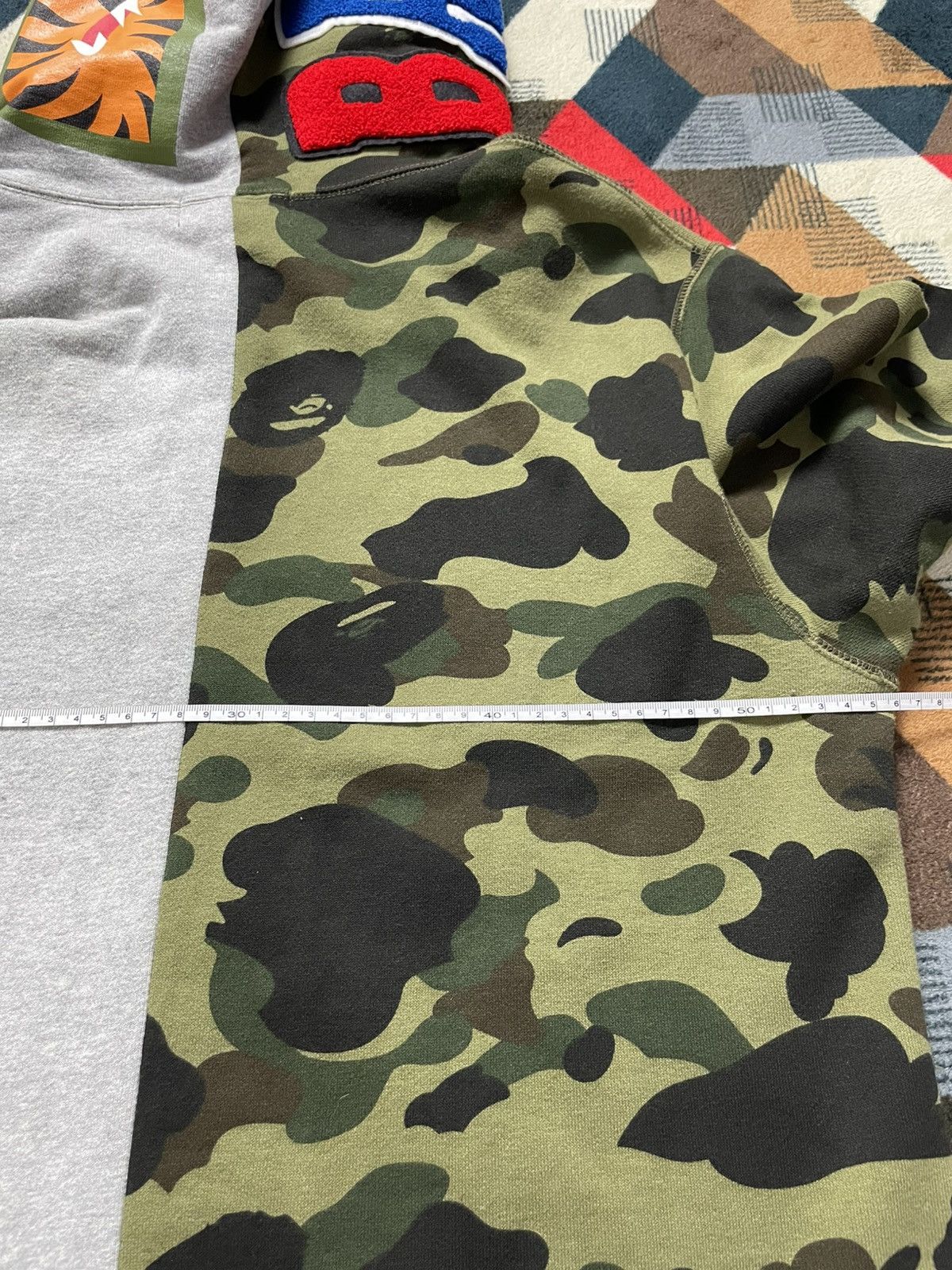 Bape Bape Split Camo/Grey Zip Hoodie Size US L / EU 52-54 / 3 - 22 Thumbnail