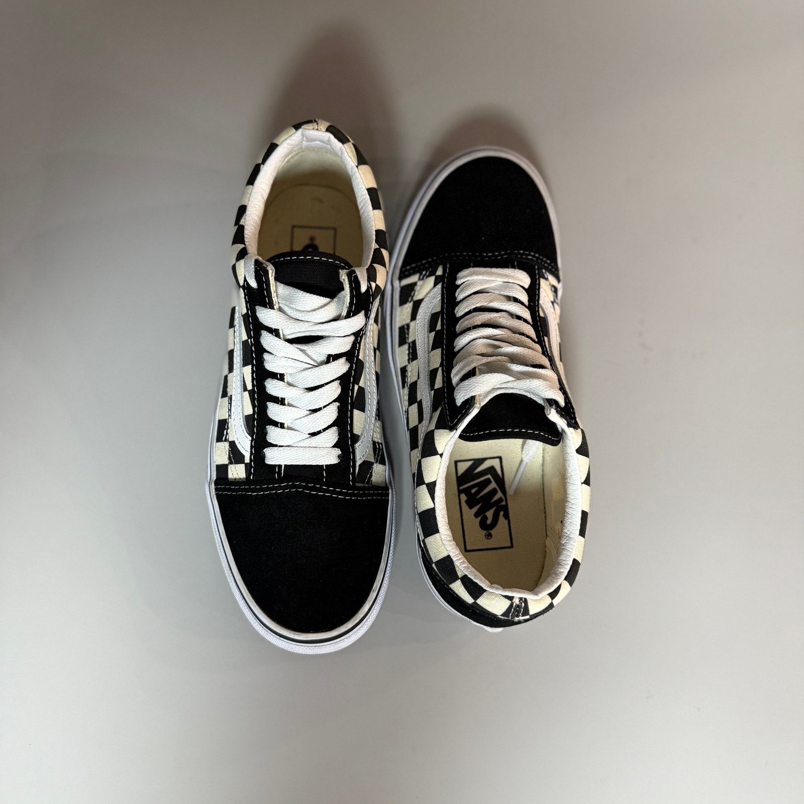Vans Vans Old Skool Checkerboard Skate Shoe - Black / White Size US 6.5 / EU 39-40 - 5 Thumbnail