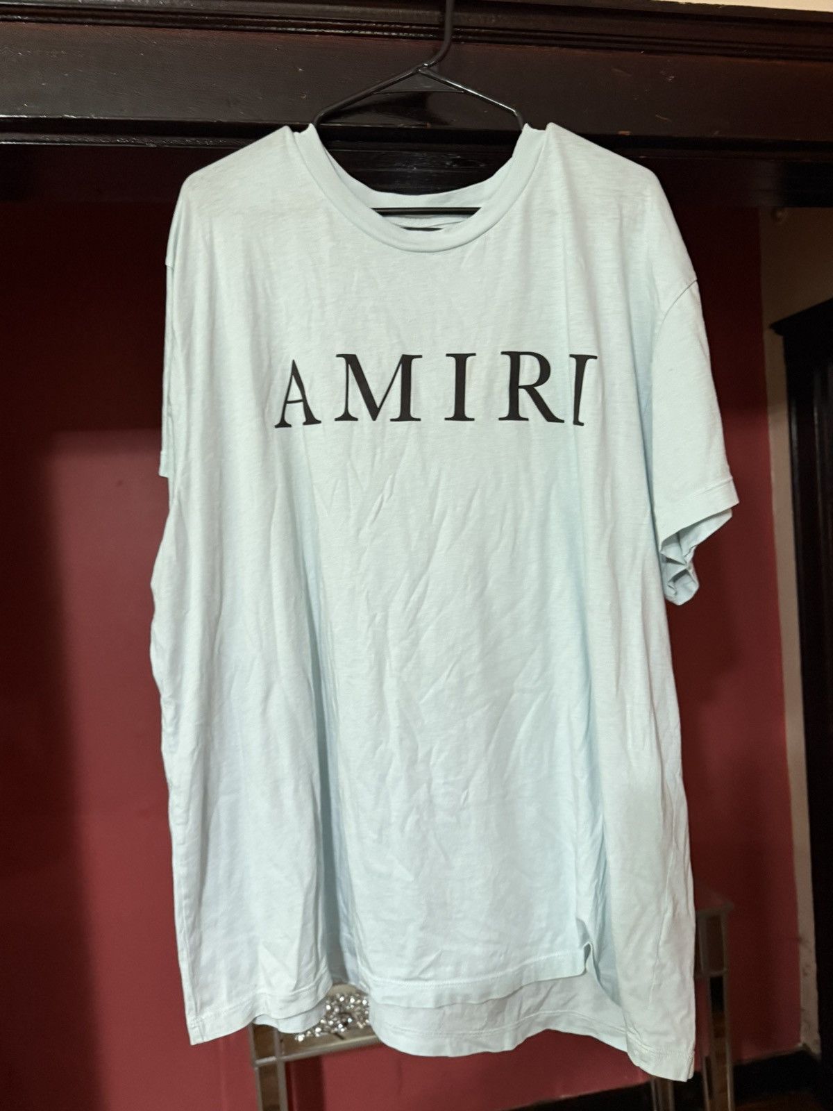 Amiri Amiri Blue Large Logo T Shirt Size XXL Size US XXL / EU 58 / 5 - 1 Thumbnail