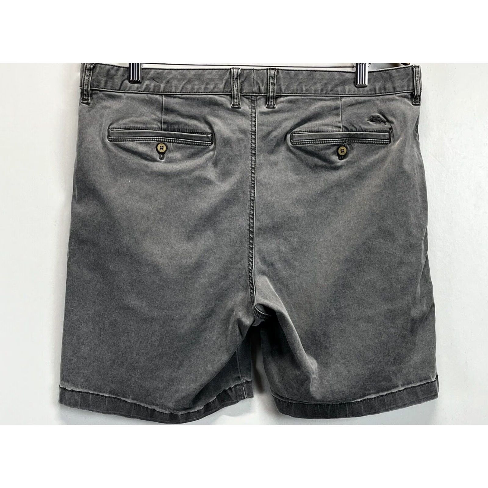 Tommy Bahama Tommy Bahama Chino Shorts Mens 36 Grey Vintage Wash Flat Front Preppy Cotton Blend Size US 36 / EU 52 - 2 Thumbnail