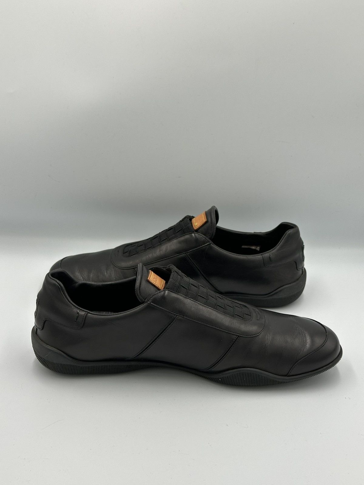 Louis Vuitton Louis Vuitton Black Leather Slip-On Sneakers Woven Panel Size US 9 / EU 42 - 7 Thumbnail