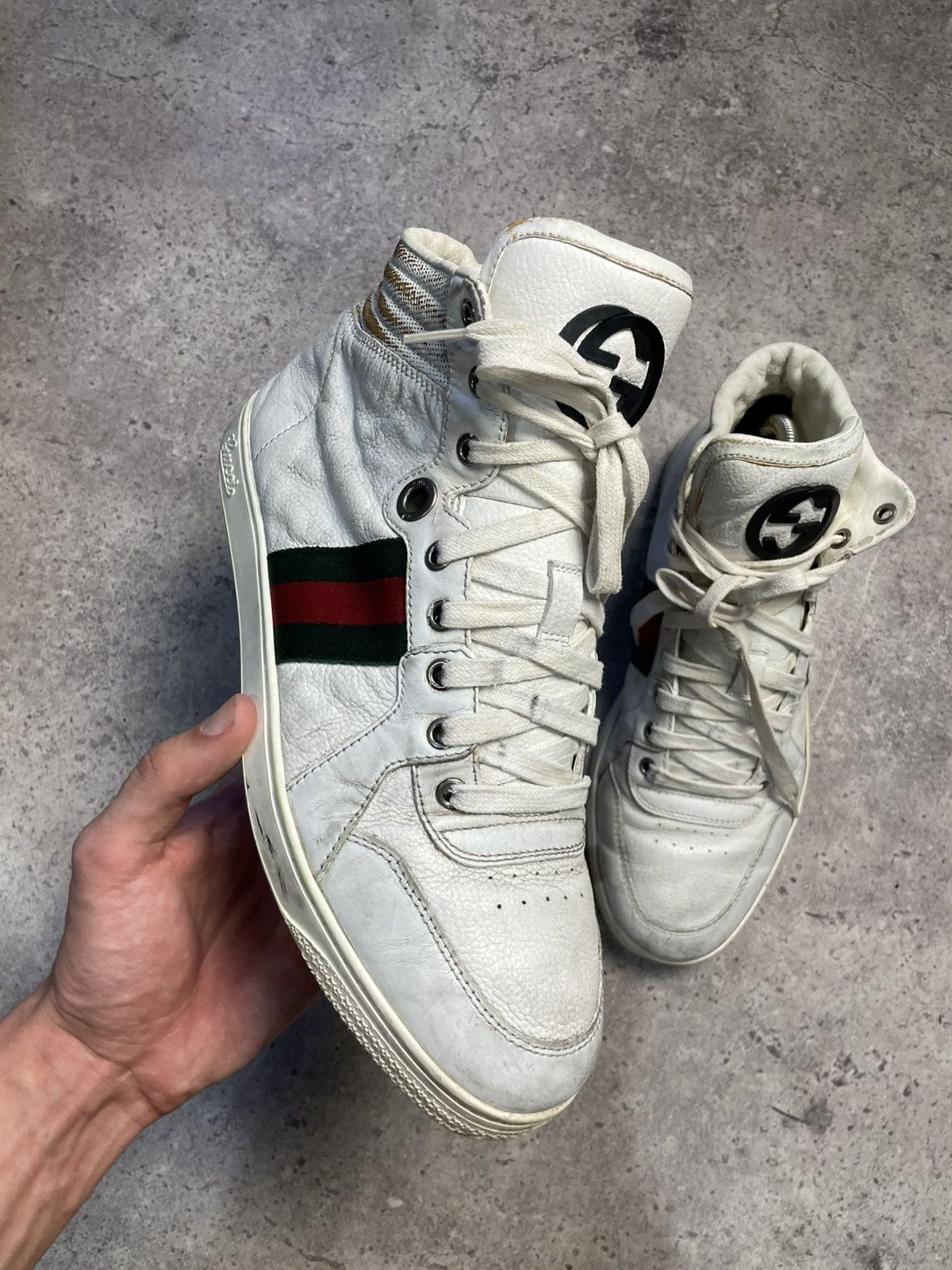Gucci Men’s Gucci White Coda High Top Sneakers Size US 7.5 / EU 40-41 - 2 Thumbnail