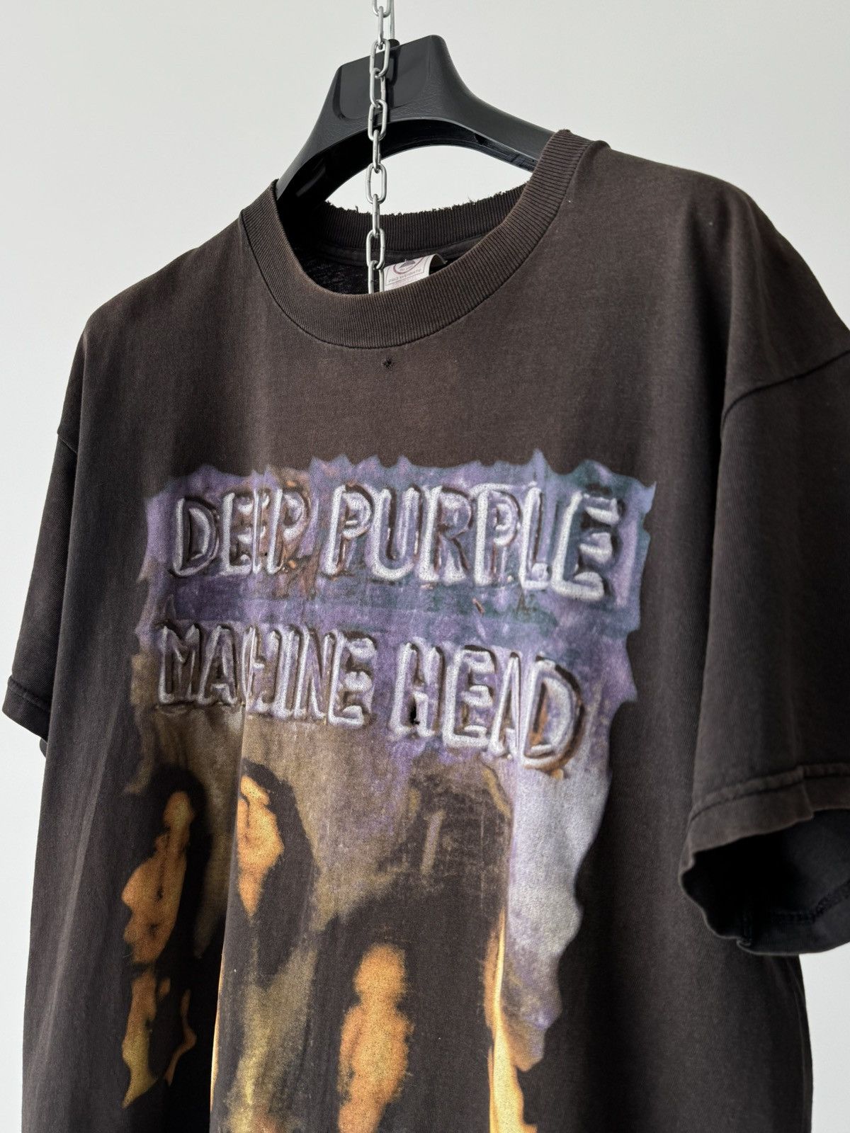 Band Tees Vintage 90s Deep Purple ‘Machine Head’ Faded Thrashed Tee Size US L / EU 52-54 / 3 - 4 Thumbnail