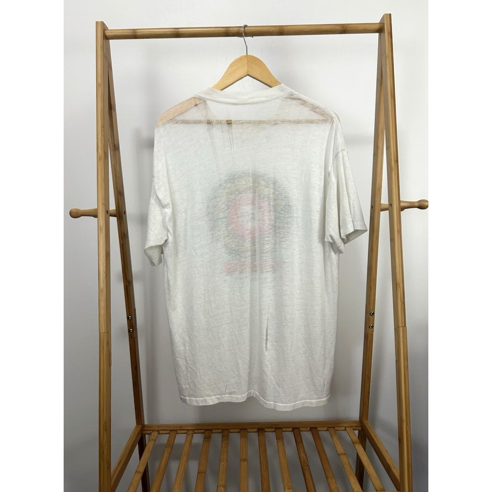 Clarks VTG American Bandstand Dick Clark Thrashed Paper Thin Burnout Worn T-Shirt XL Shirt Mens White Distressed Grunge 80s 90s Size US XL / EU 56 / 4 - 2 Thumbnail