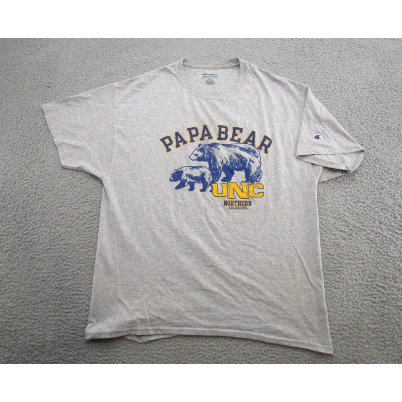 Champion Champion UNC Dad Papa Bear Shirt XL Gray Mens T-Shirt Short Sleeve Baseball University of Northern Colorado 90s? Size US XL / EU 56 / 4 - 2 Thumbnail