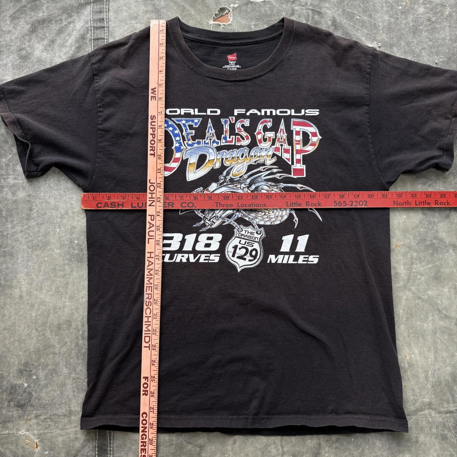 Hanes Vintage Y2K Faded Deal’s Gap Dragon Highway Biker Shirt Size US L / EU 52-54 / 3 - 4 Thumbnail