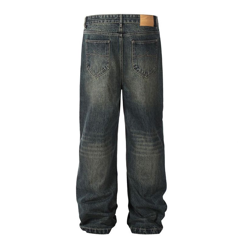 Vintage American retro washed distressed letter print jeans Size US 32 / EU 48 - 2 Thumbnail