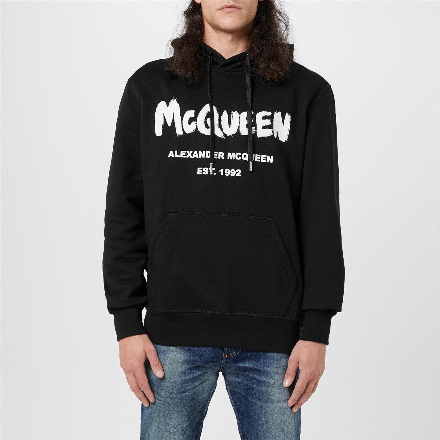 Alexander McQueen o1g2r1mq0326 Graffiti Logo Hoodie in Black Size US XXL / EU 58 / 5 - 2 Thumbnail