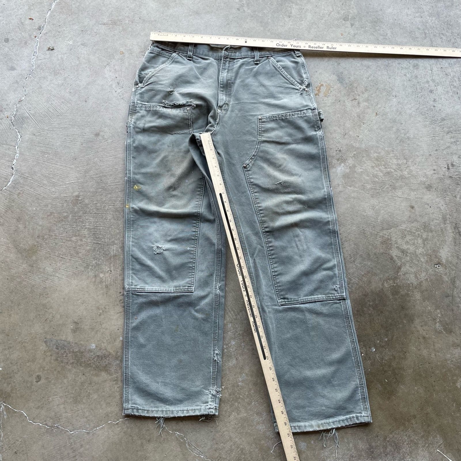 Vintage VINTAGE GREEN CARAHRTT DOUBLE KNEE PANTS 34X31 BAGGY Size US 34 / EU 50 - 4 Thumbnail