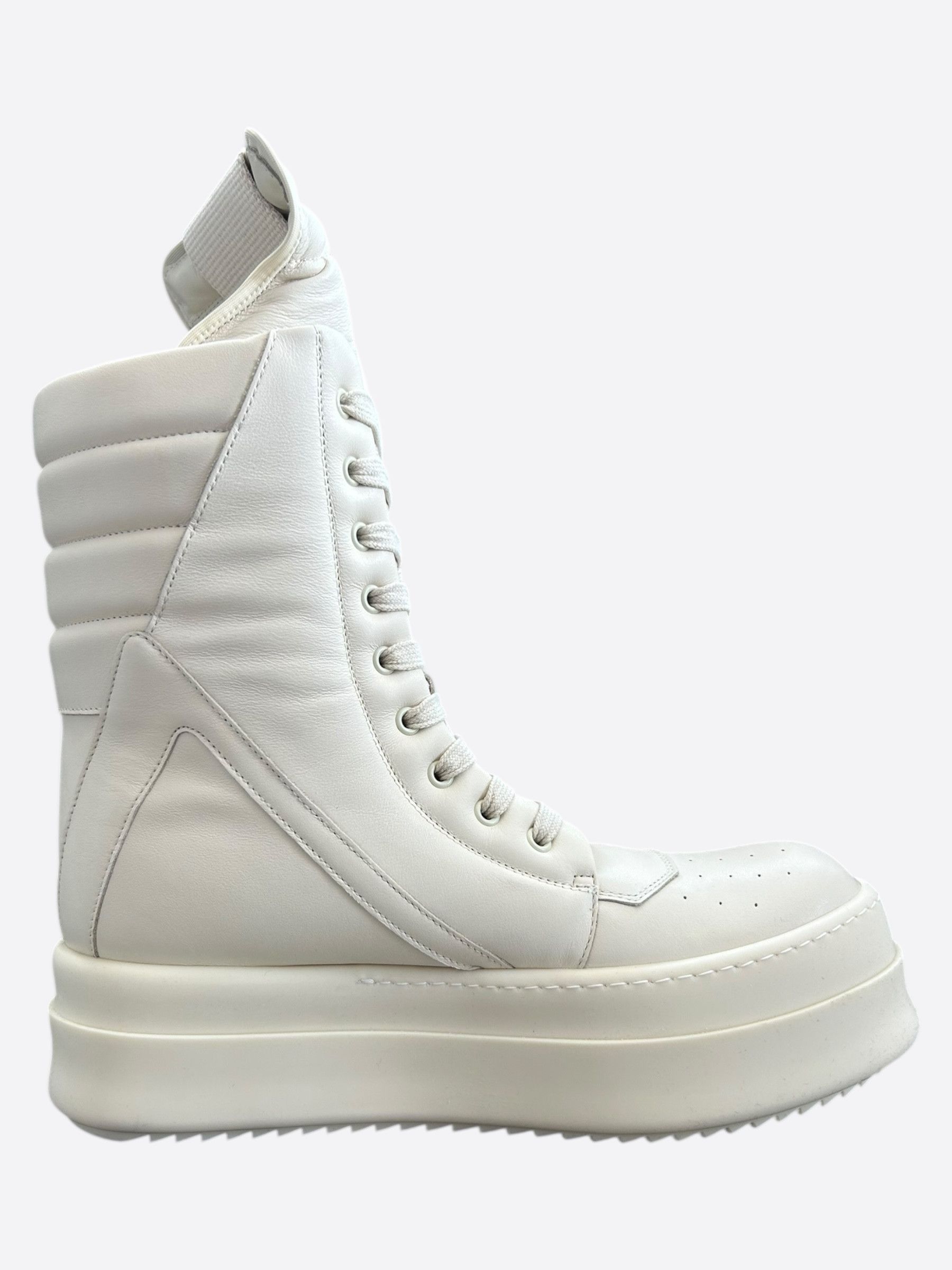 Rick Owens Rick Owens White Mega Geobaskets Size US 7 / EU 40 - 5 Thumbnail