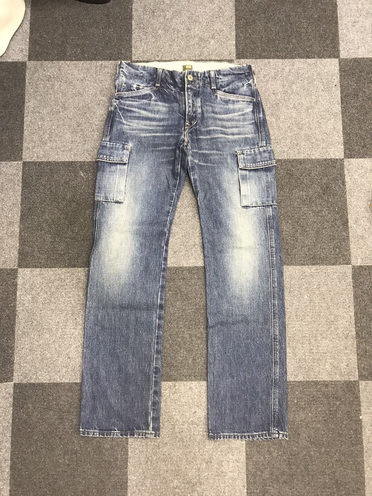 Japanese Brand DMG Japan Cargo Jeans F795 Size US 29 - 3 Thumbnail