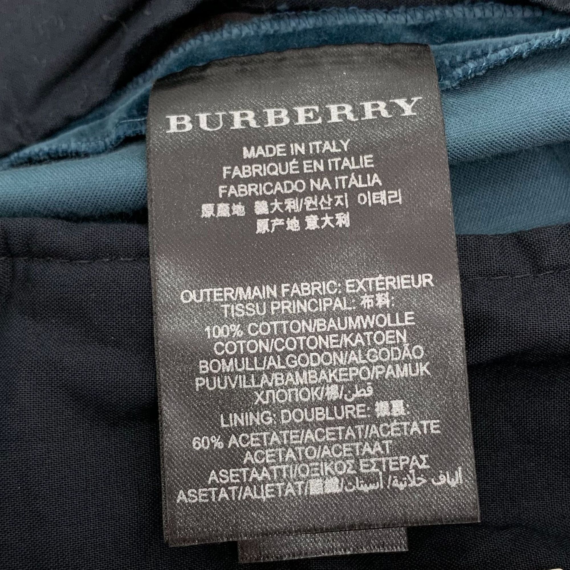 Burberry [Burberry] Blue Cotton Suede Casual Trousers 48 (M) Size US 32 / EU 48 - 2 Thumbnail