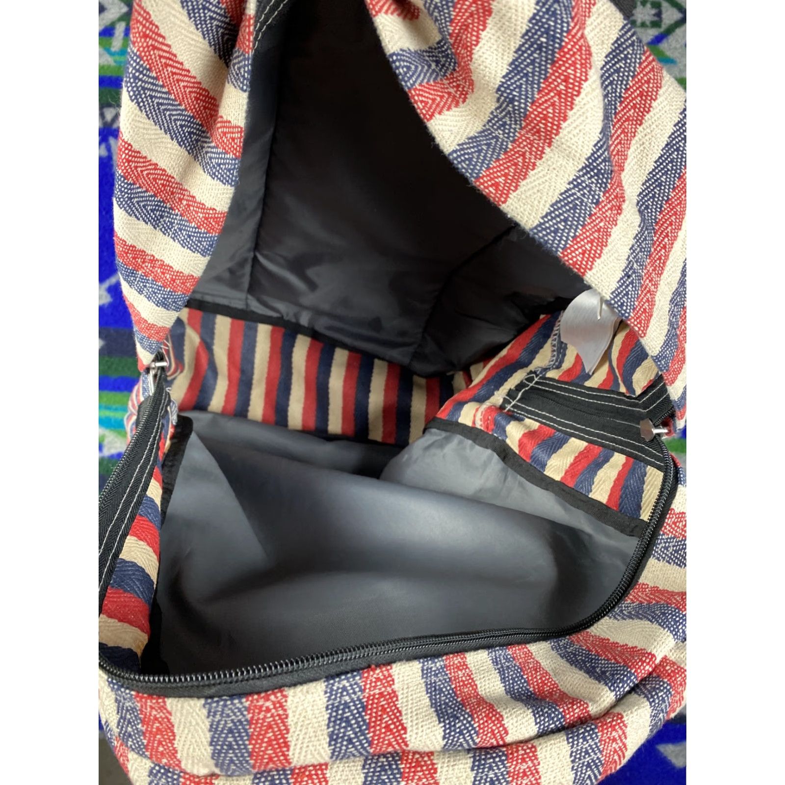 Jansport VINTAGE JanSport Big Student Backpack Red White & Blue Tweed Heavy USA Backpack Men Blue Tweed USA Sports Men's Backpack Size ONE SIZE - 7 Thumbnail