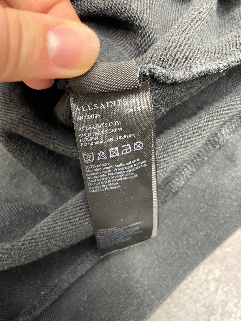 Allsaints AllSaints Men Crewneck Sweatshirt Vintage Black Size S Size US S / EU 44-46 / 1 - 6 Thumbnail