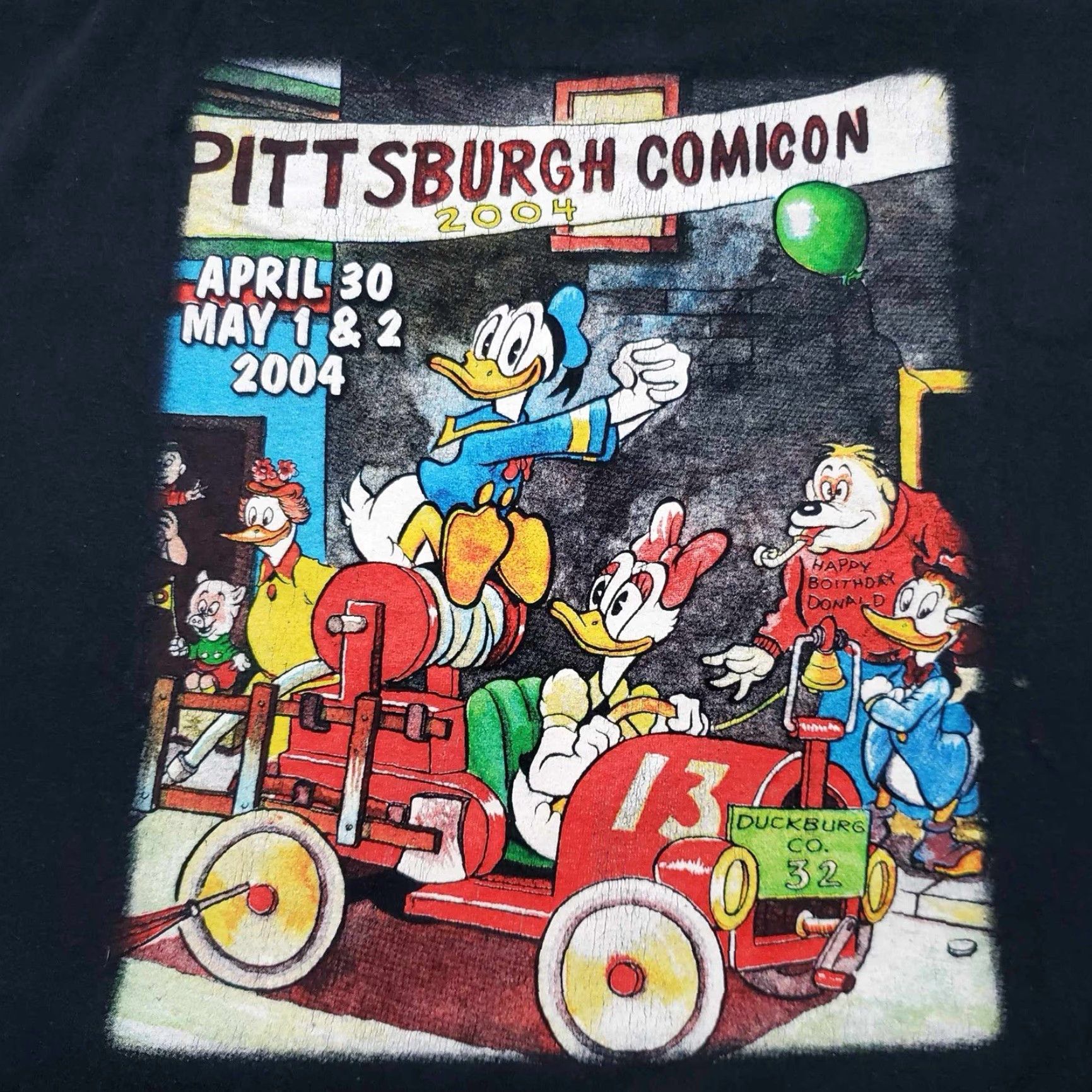 Fruit Of The Loom VINTAGE Comicon T-Shirt Pittsburgh PA 2004 RARE Donald Duck Mens XL Black Size US XL / EU 56 / 4 - 2 Thumbnail