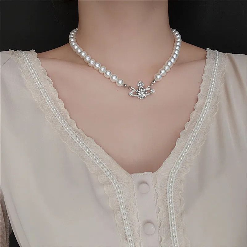 Vintage Saturn Pearl Necklace Size ONE SIZE - 2 Thumbnail